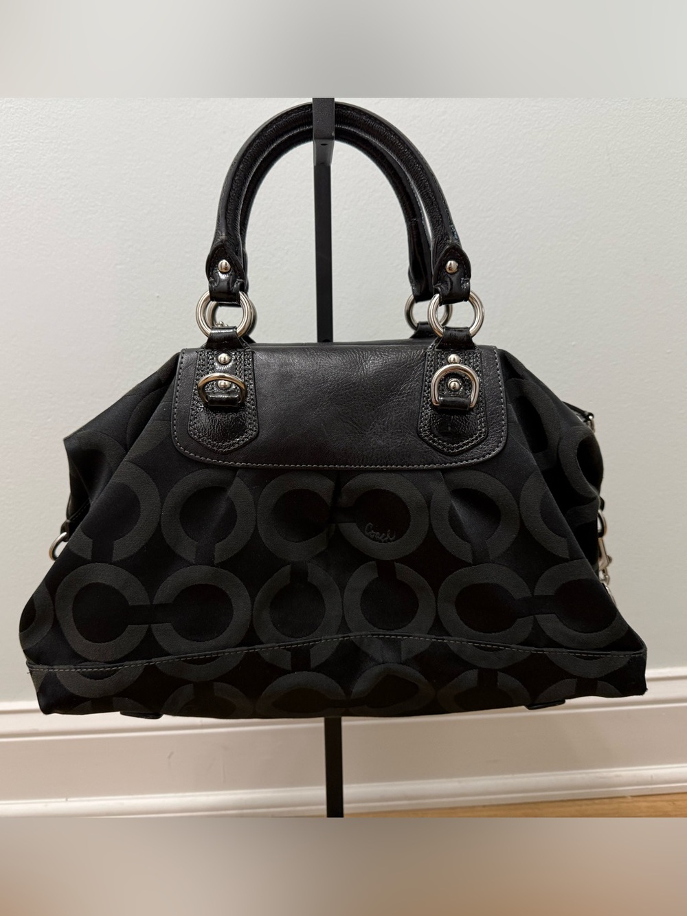 Coach Madison Op Art Sabrina Satchel & Convertible Shoulder Strap - Picture 3 of 15